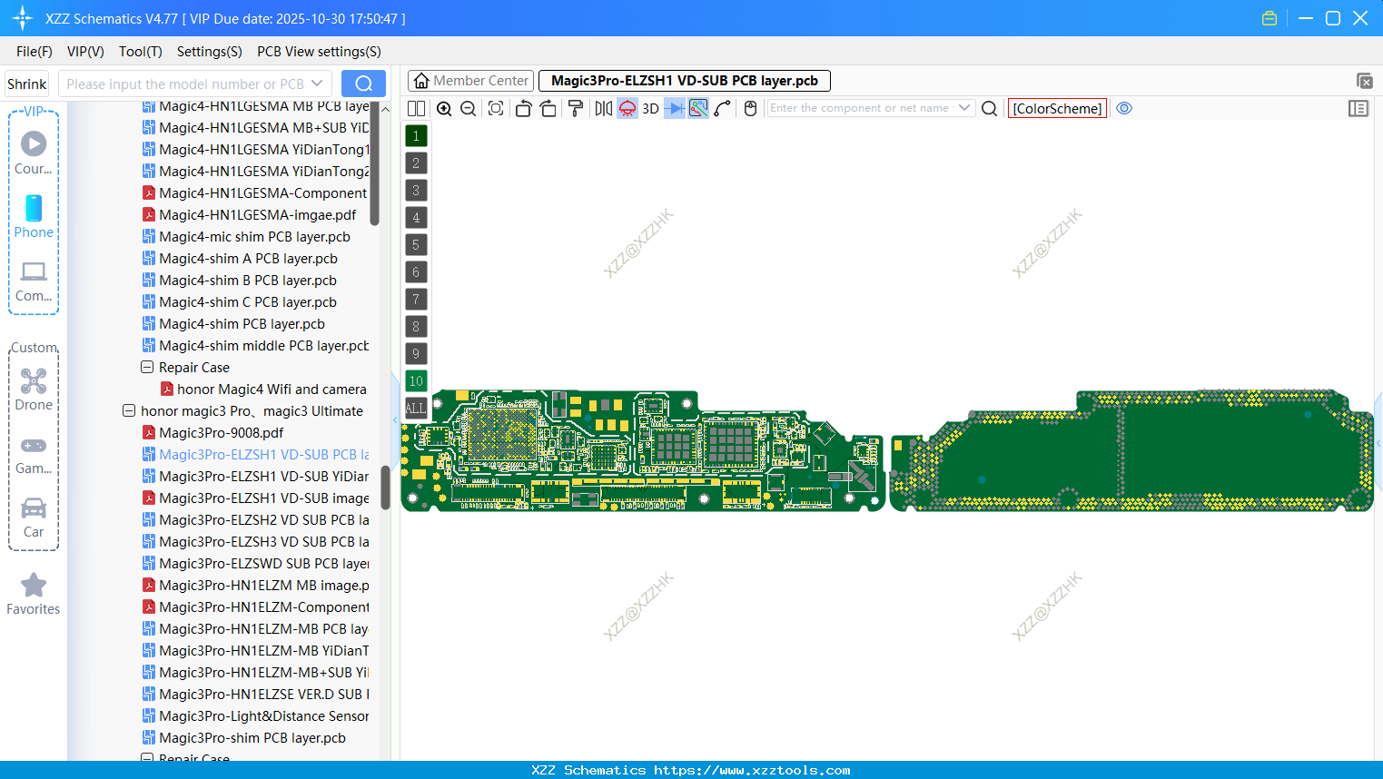 Honor Magic3Pro-ELZSH1 VD-SUB PCB Layer